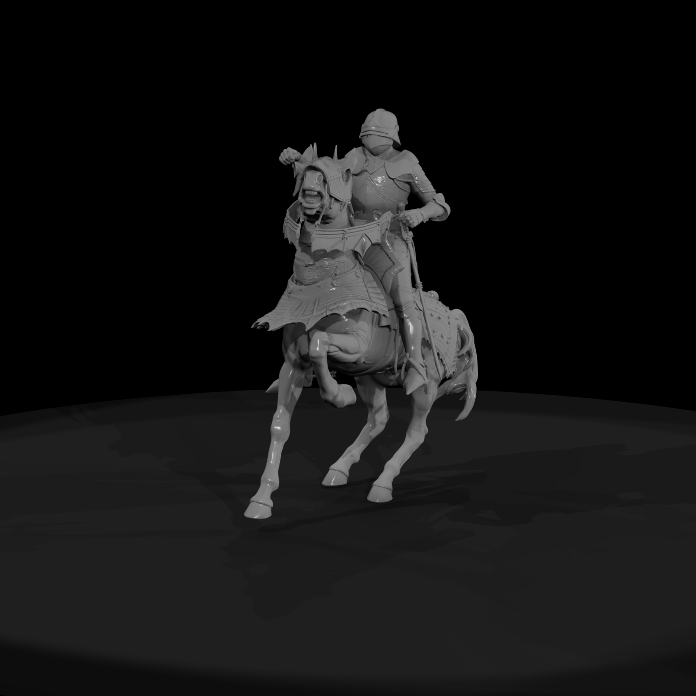 Armored Knight on Horse — Mounted
