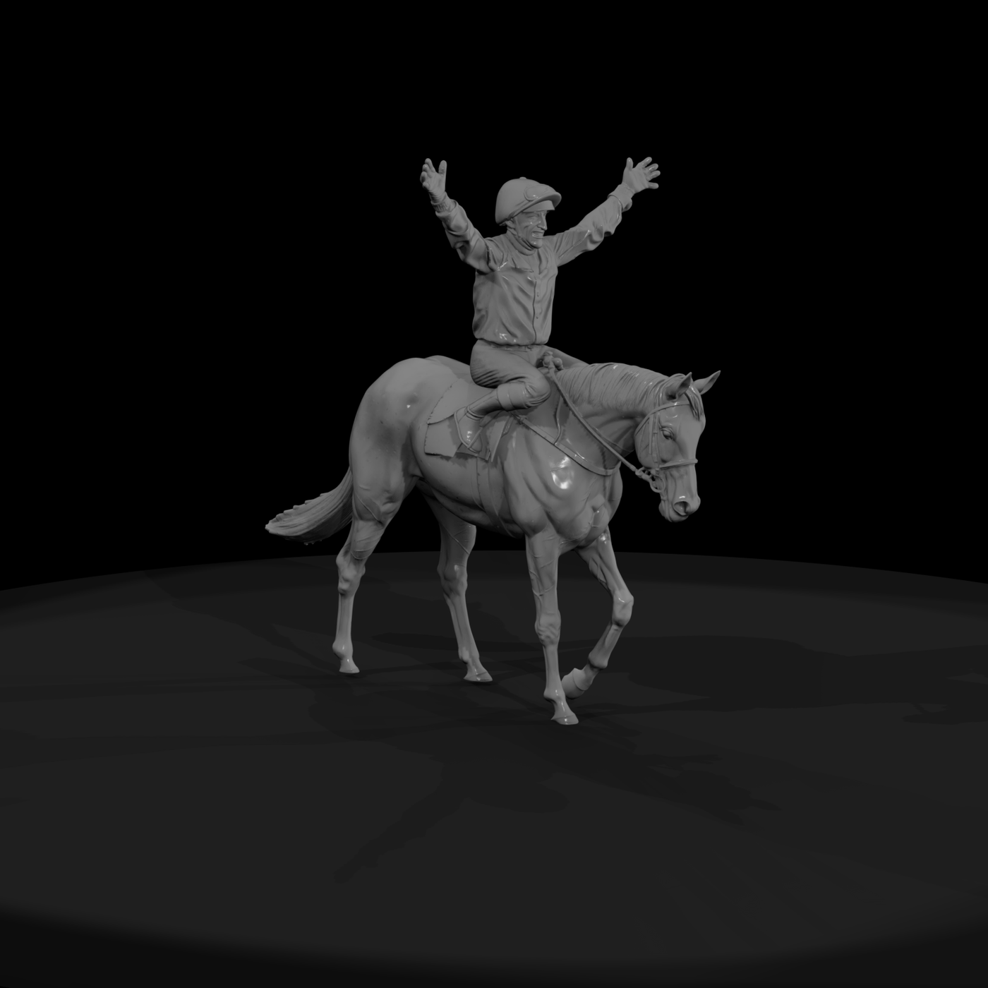 Smiling Jockey — Seated Rider
