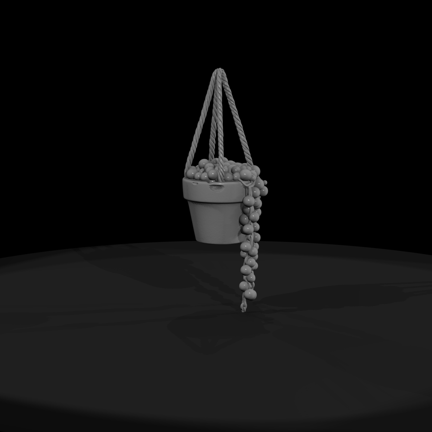 Stylized Hanging String Of Pearls Planter 3D Model