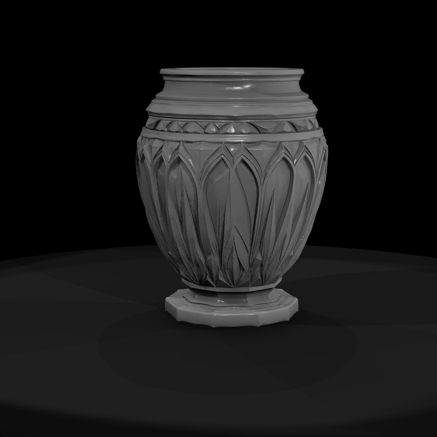 Stylized Carved Urn — & Model Railroad Ornament