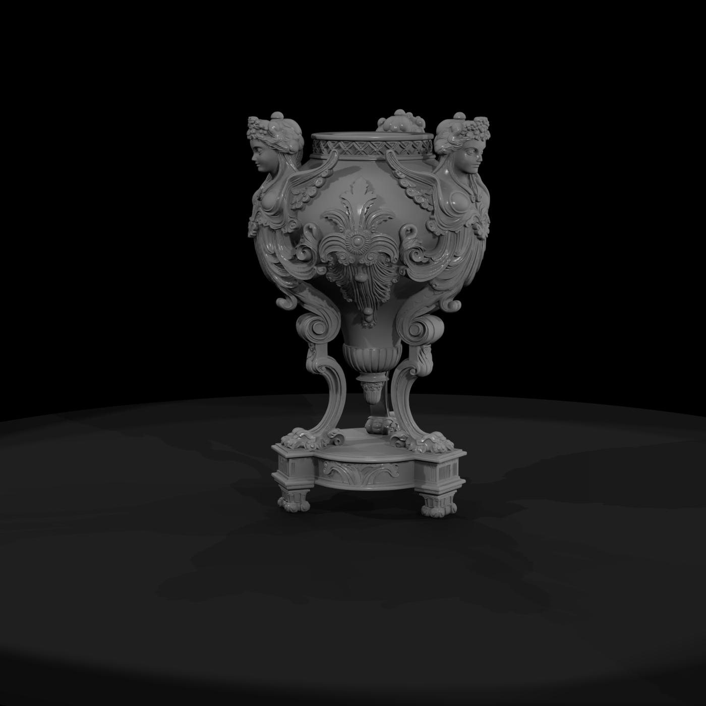 Baroque Caryatid Decorative Urn — Ornament