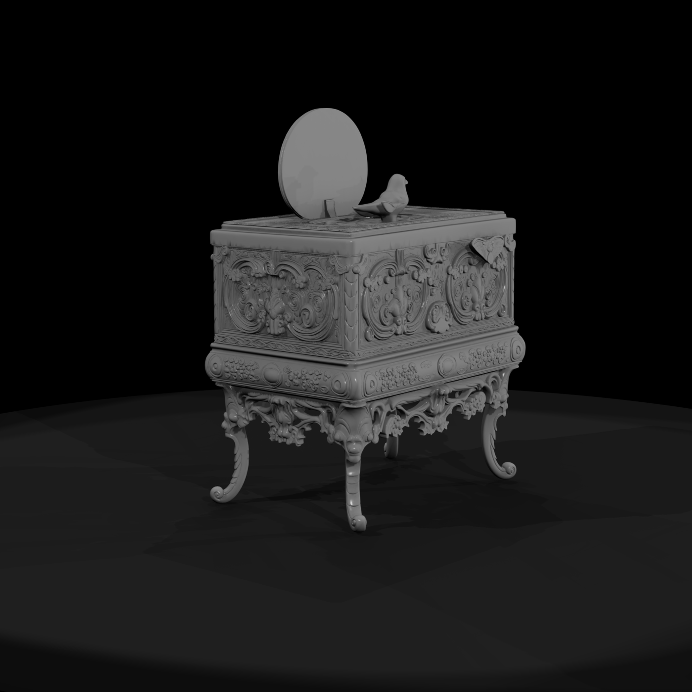 Baroque Singing Bird Jewelry Box