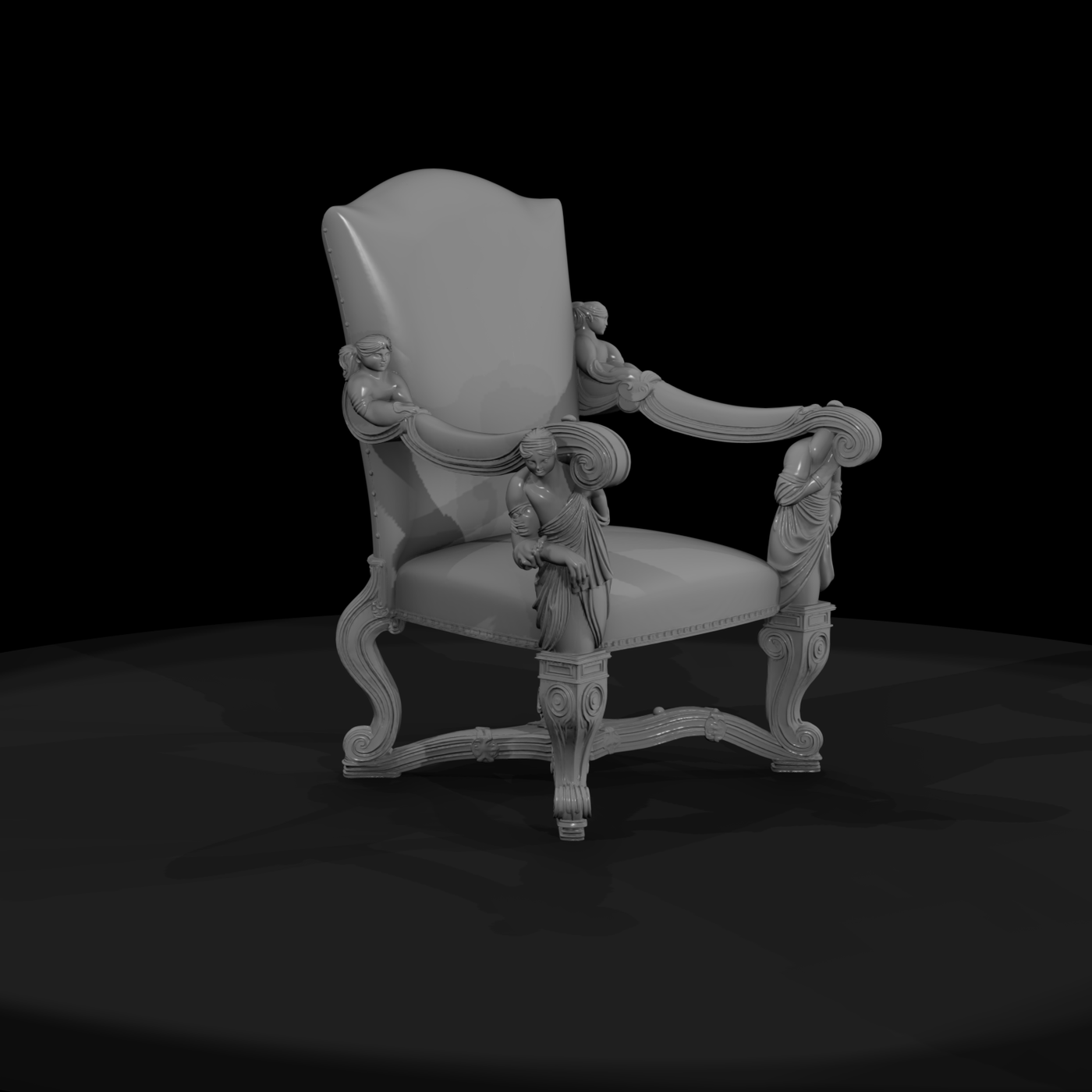 Neoclassical Ornate Armchair
