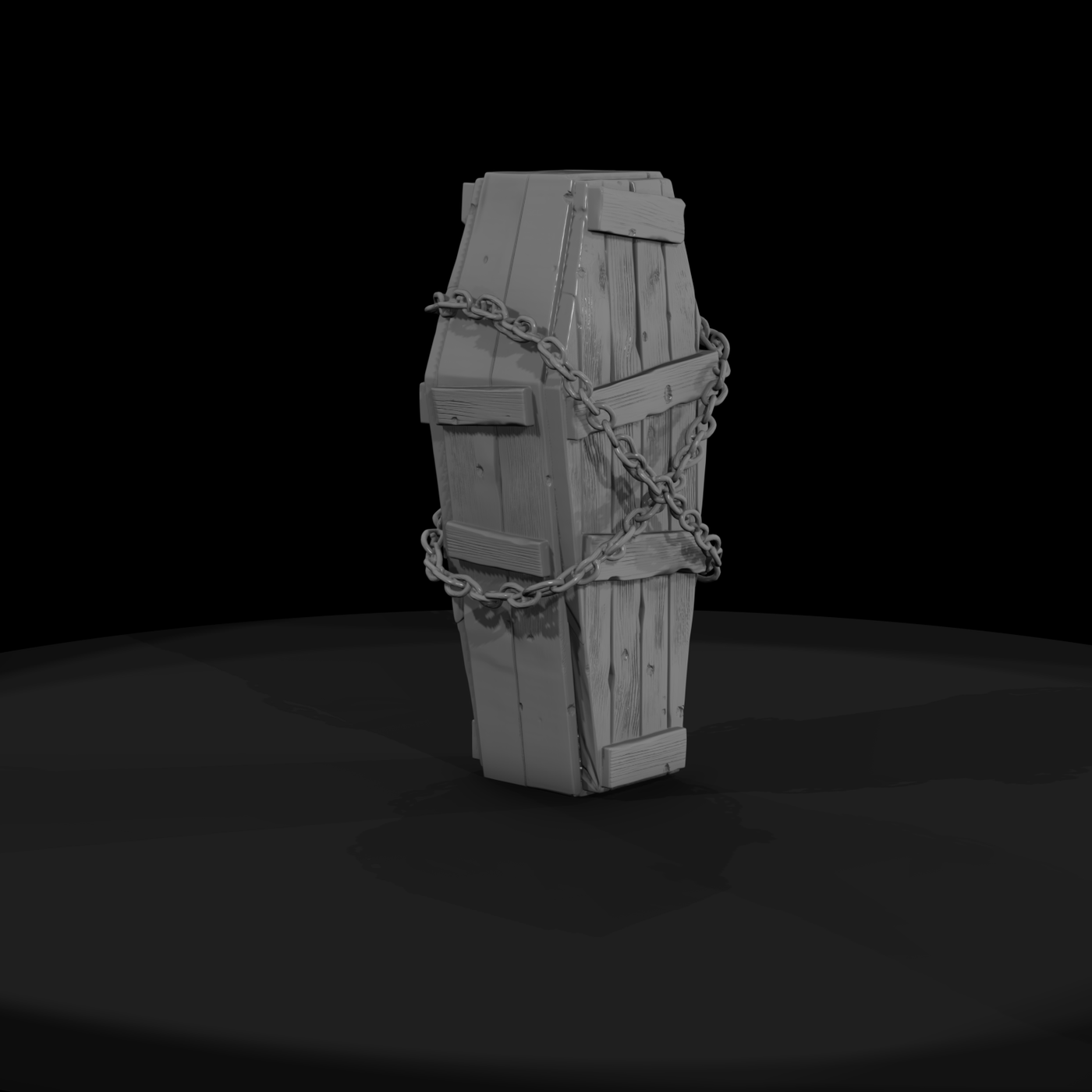 Chained Wooden Coffin