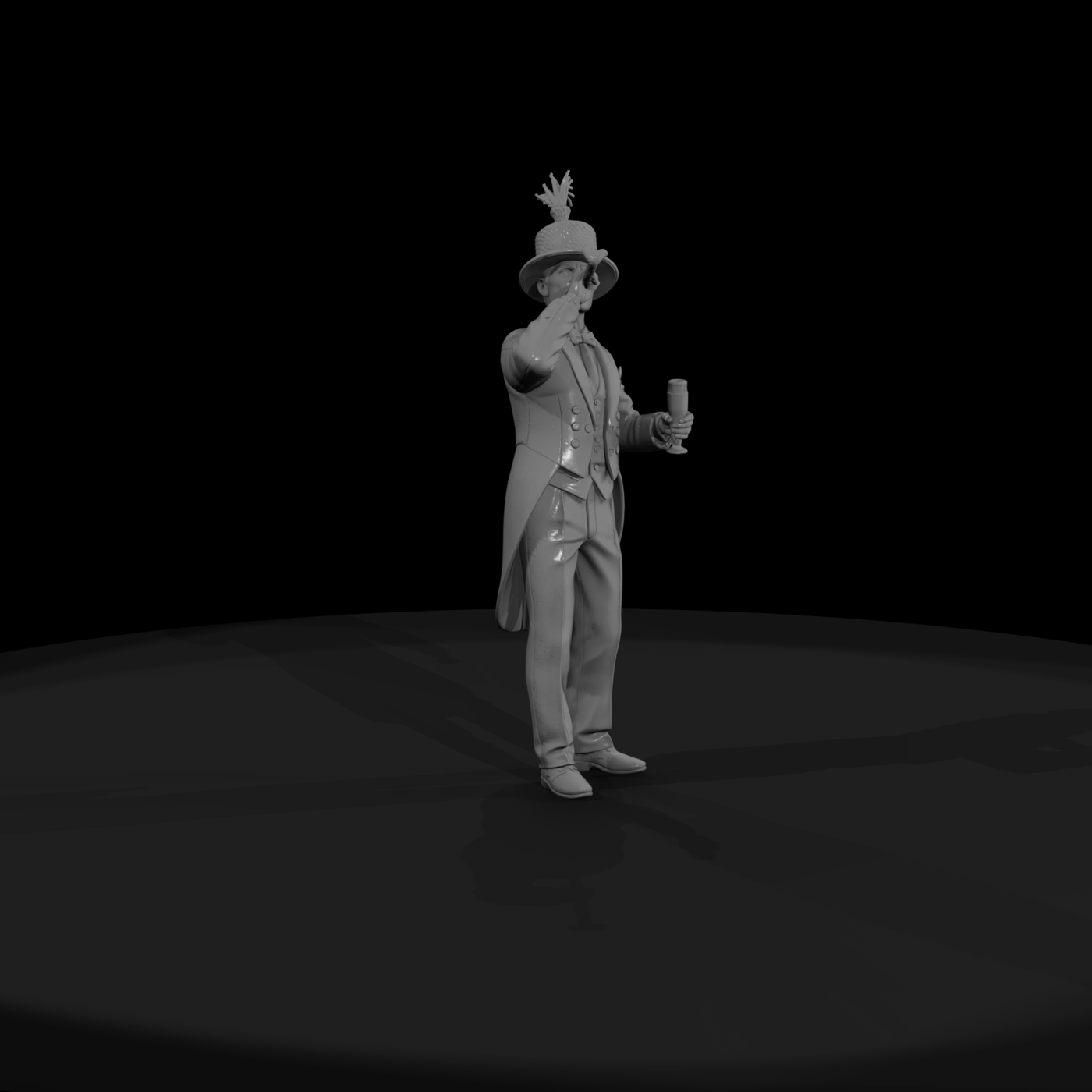 New Year's Reveler Blowing a Horn