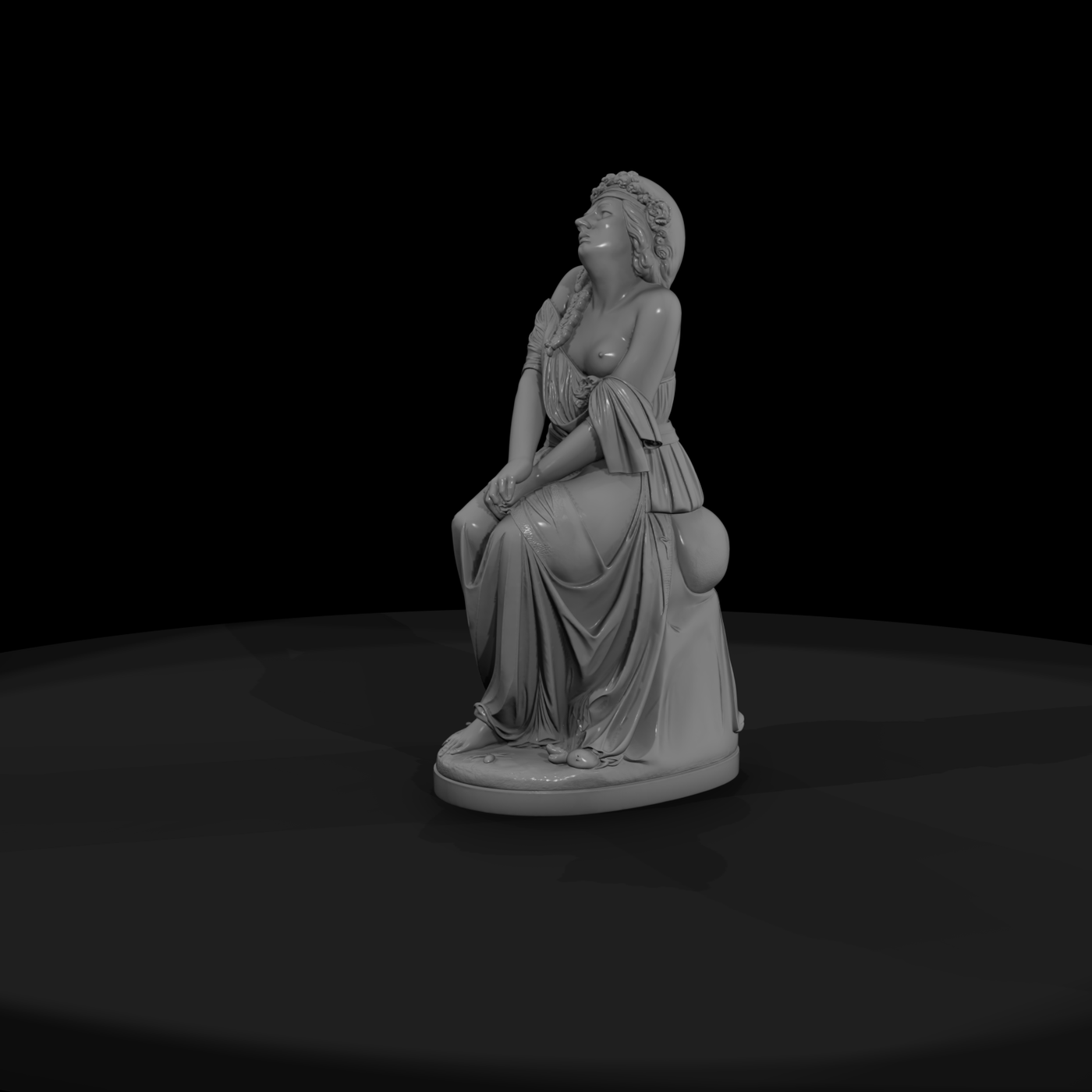 Neoclassical Seated Female Statue