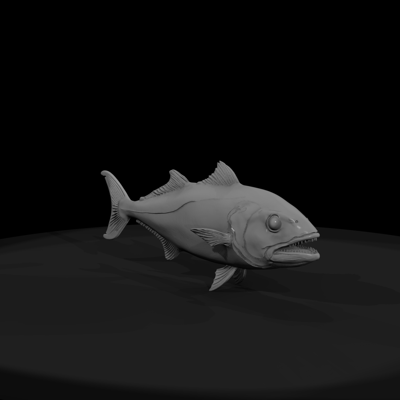 Toothed Saltwater Fish Sculpture