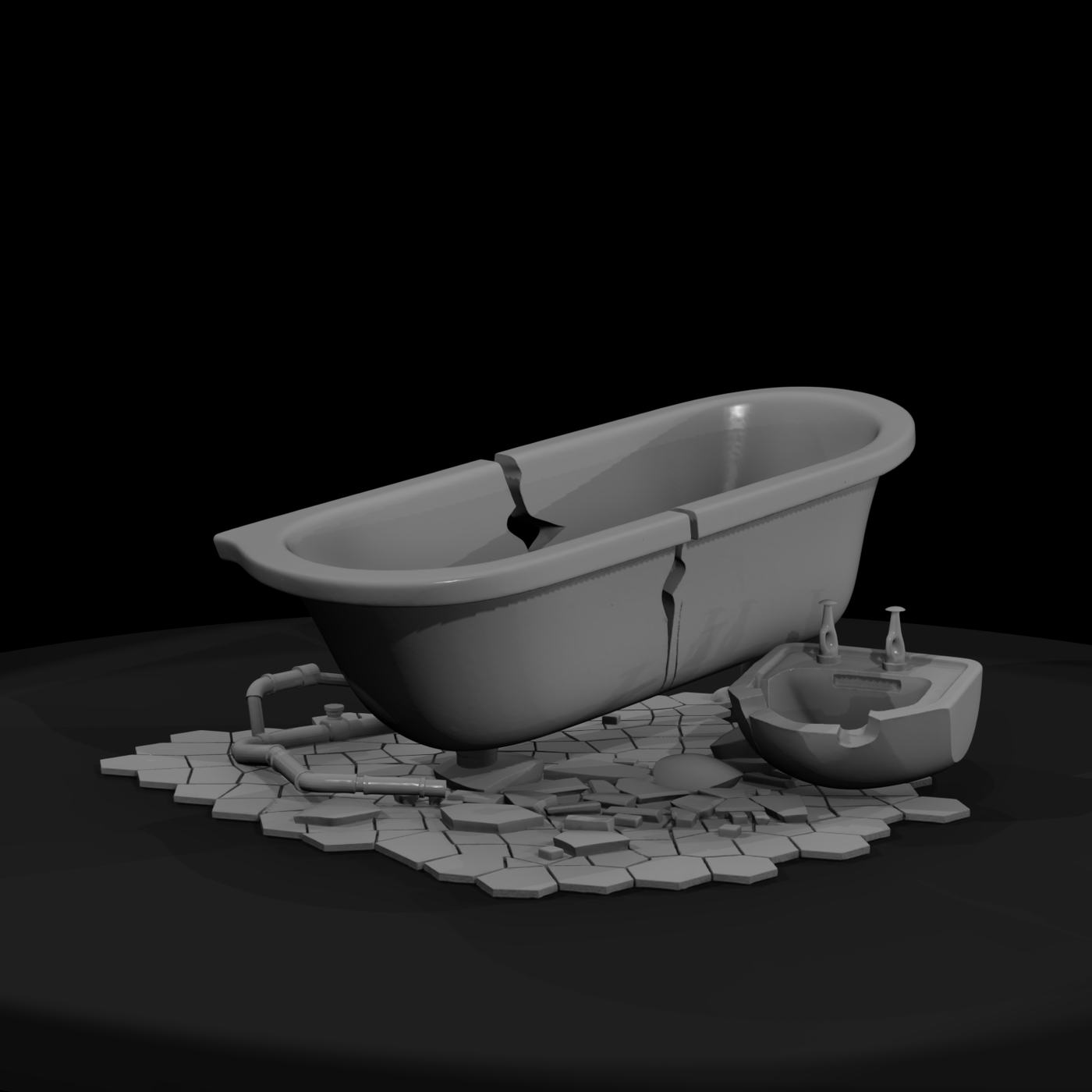 Derelict Bathtub & Sink