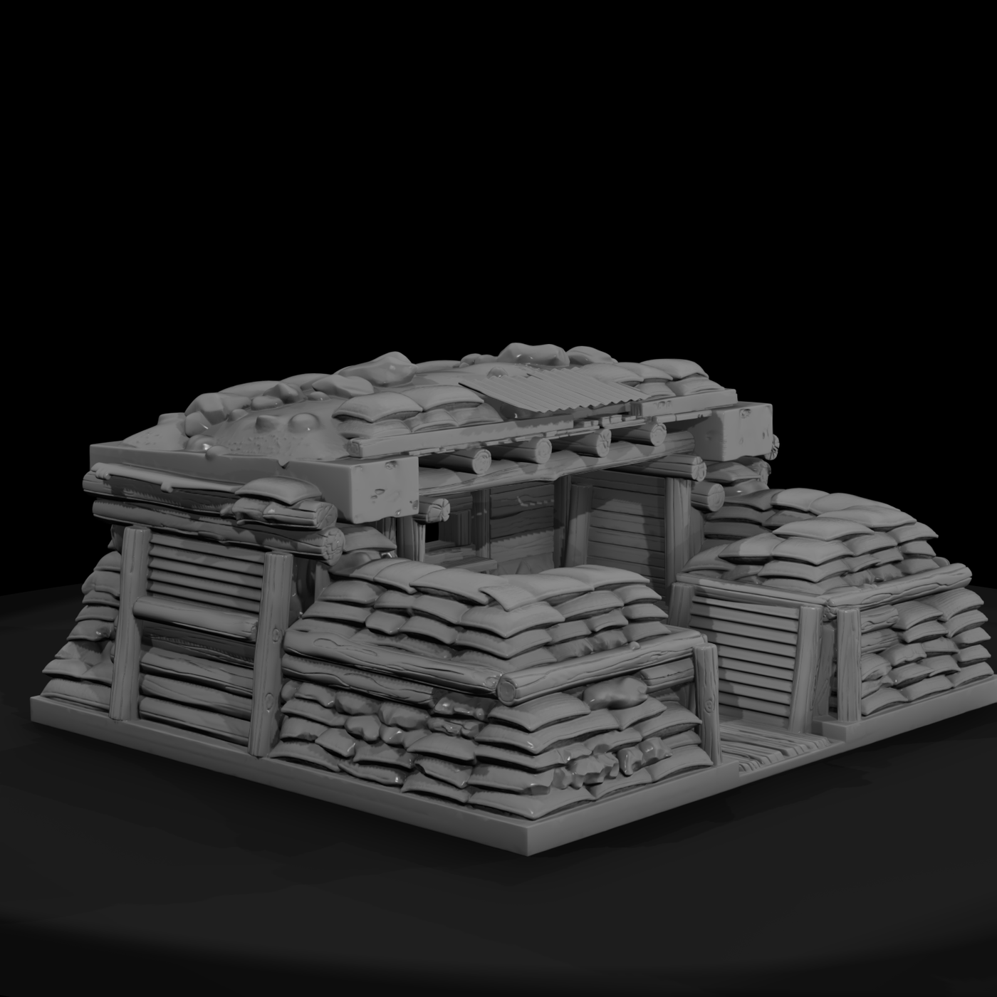 Sandbagged Overhead Cover Bunker