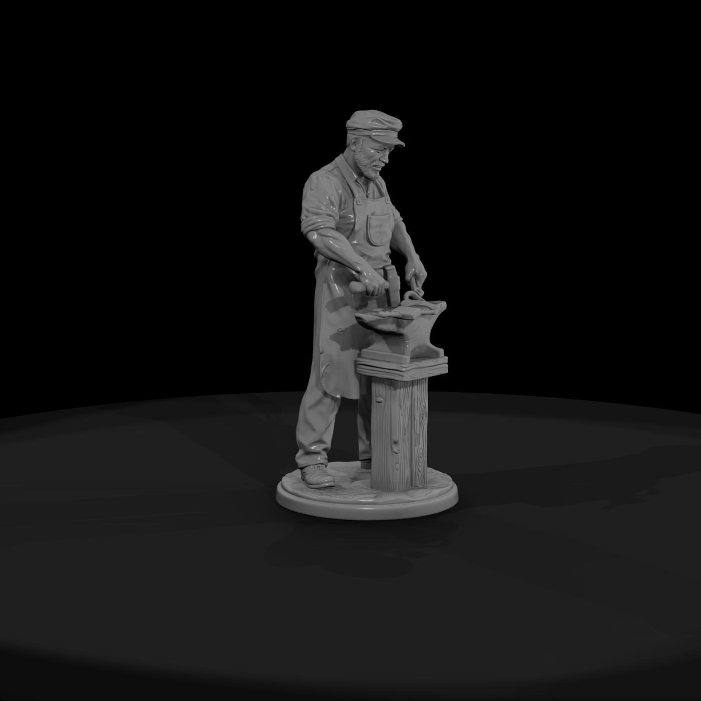 Village Blacksmith at the Anvil