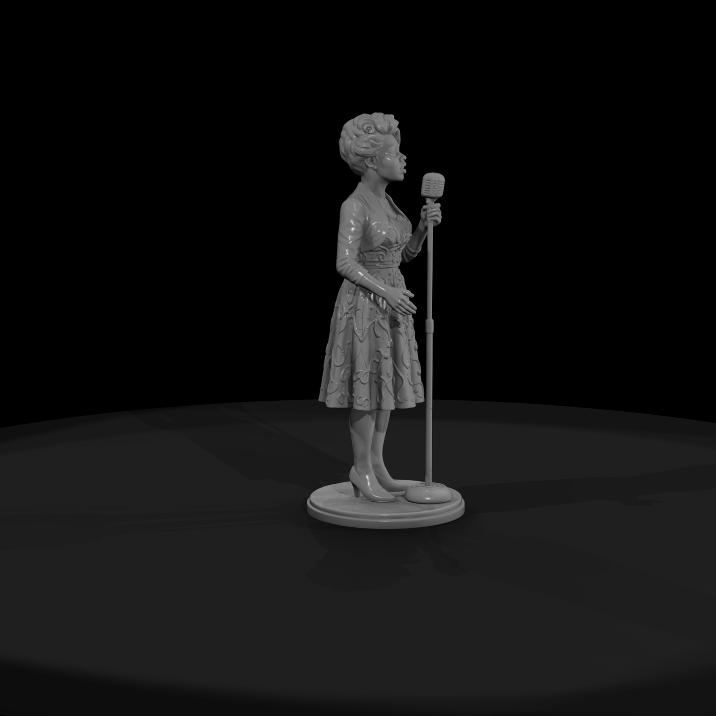 Bnd 068 1950S Girl Group Lead Vocals Into A Microp