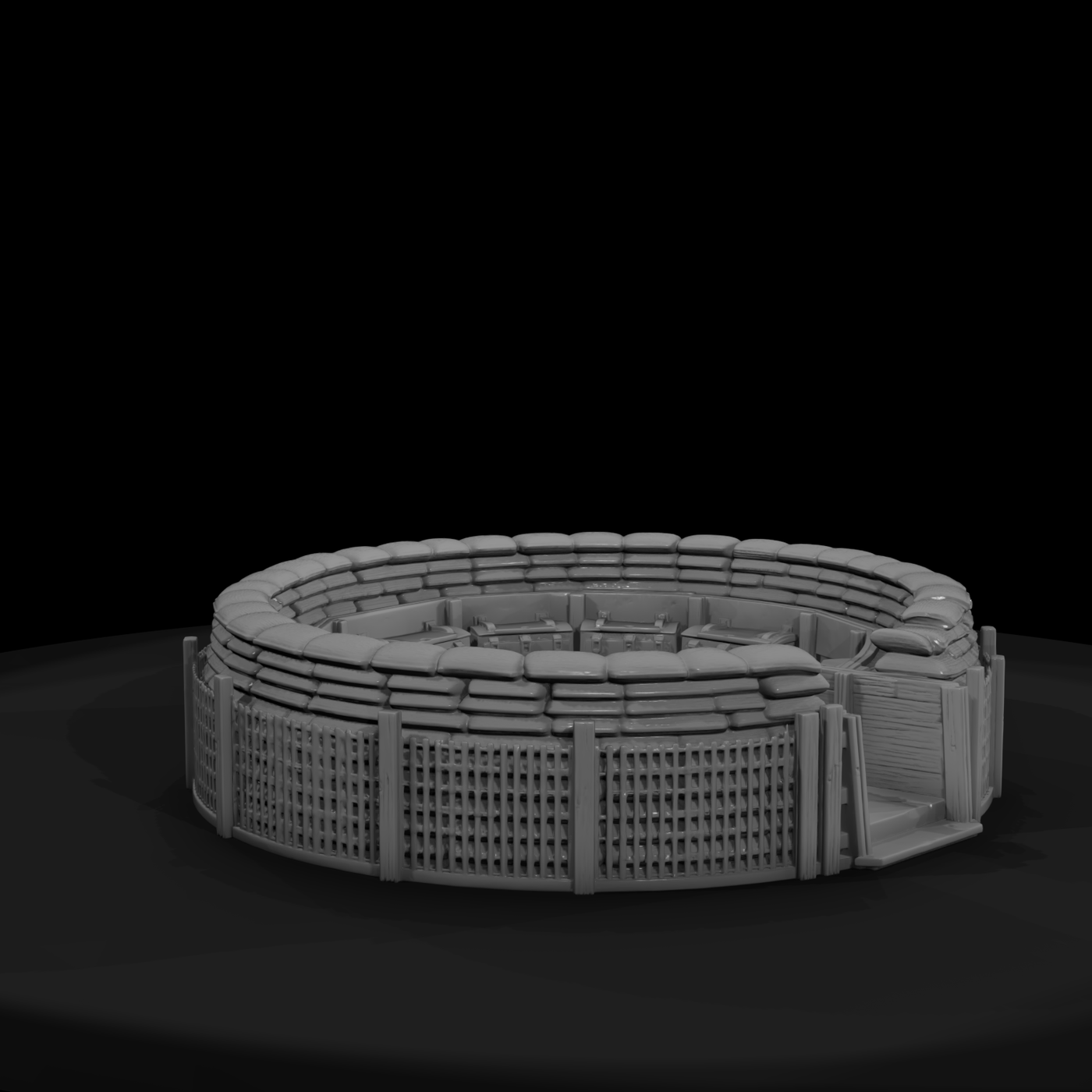 Mil 024 Ww2 England Sandbagged Aa Emplacement