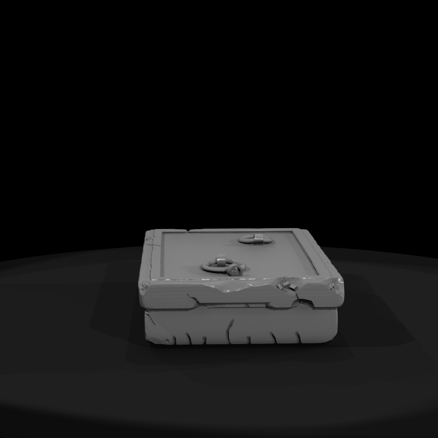 Weathered Stone Sarcophagus Lid