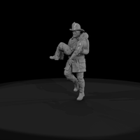 1880s Fireman Carrying a Rescued Victim — thumbnail 3