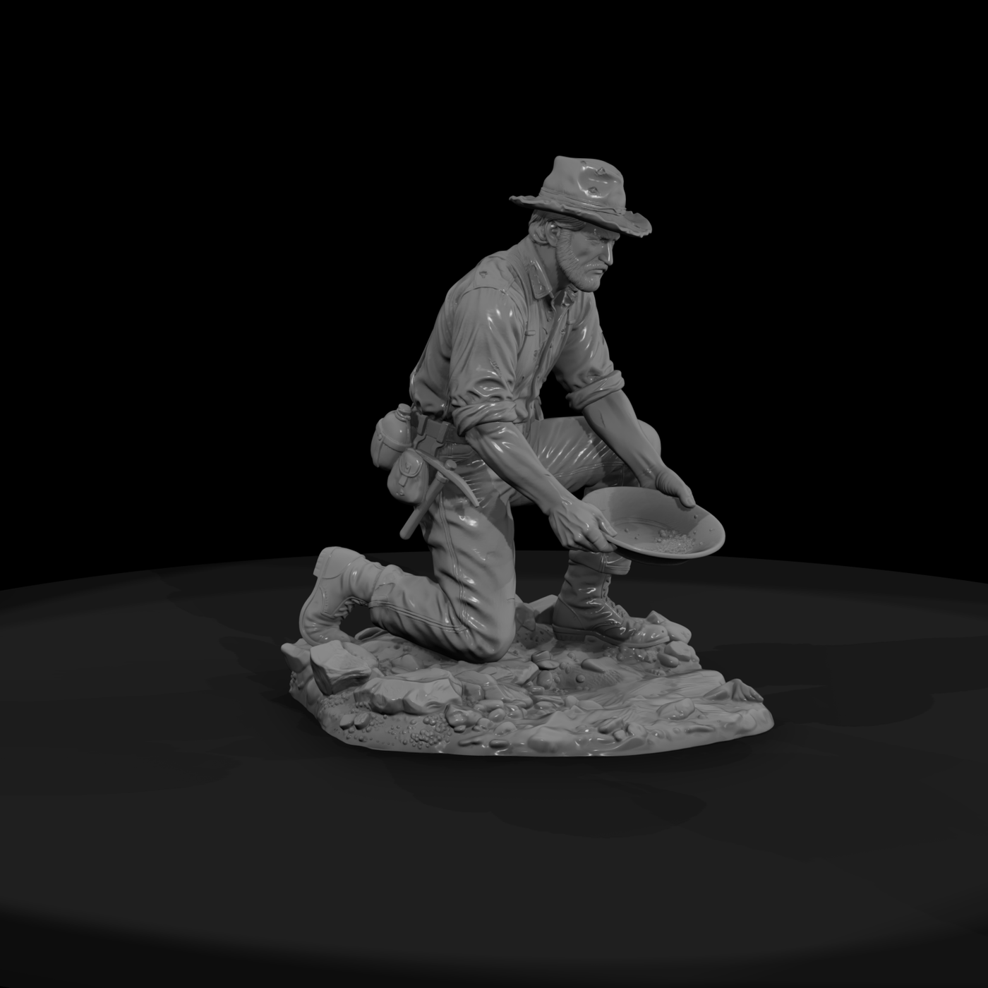 Prospector Panning for Gold