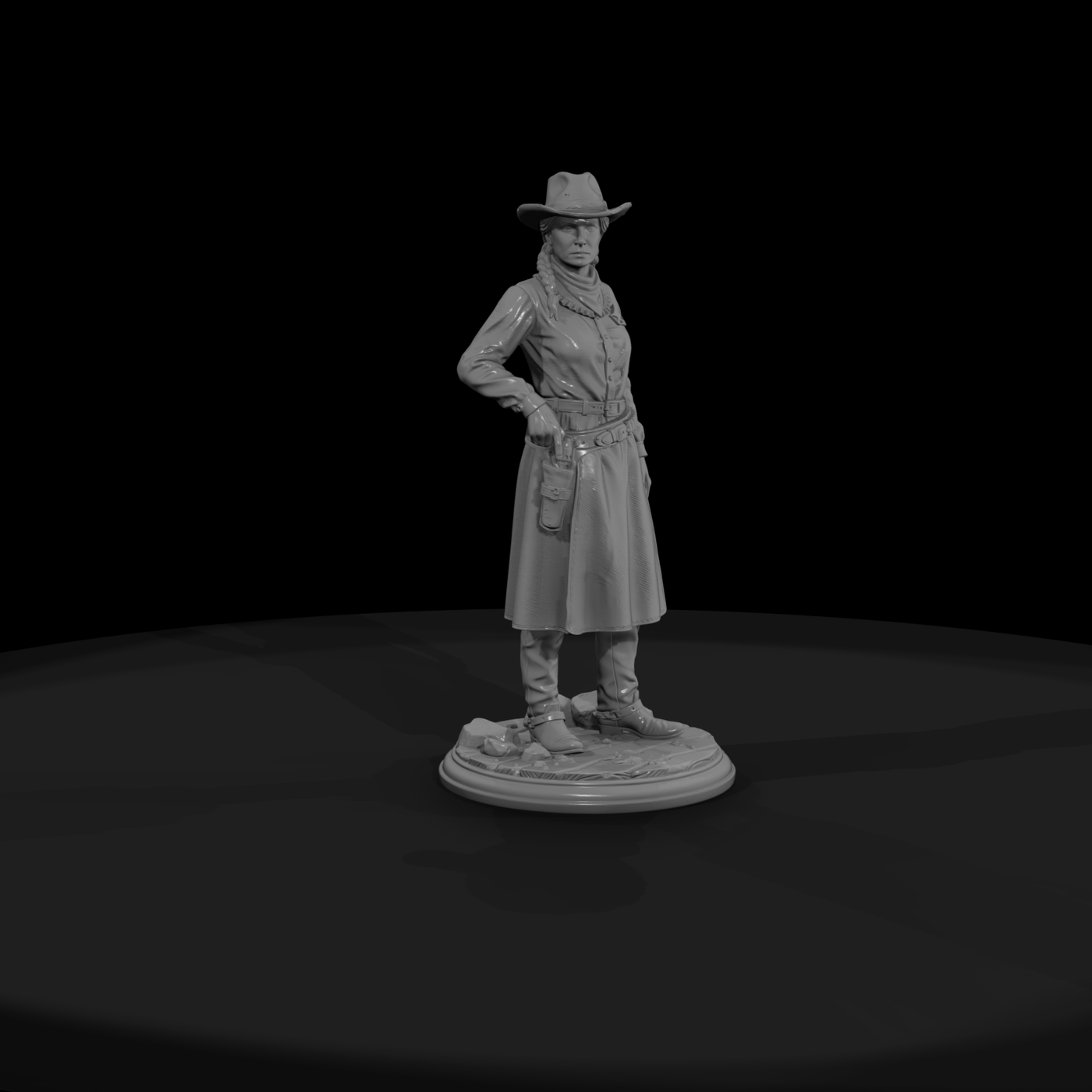 Frontier Lady Deputy with Revolver