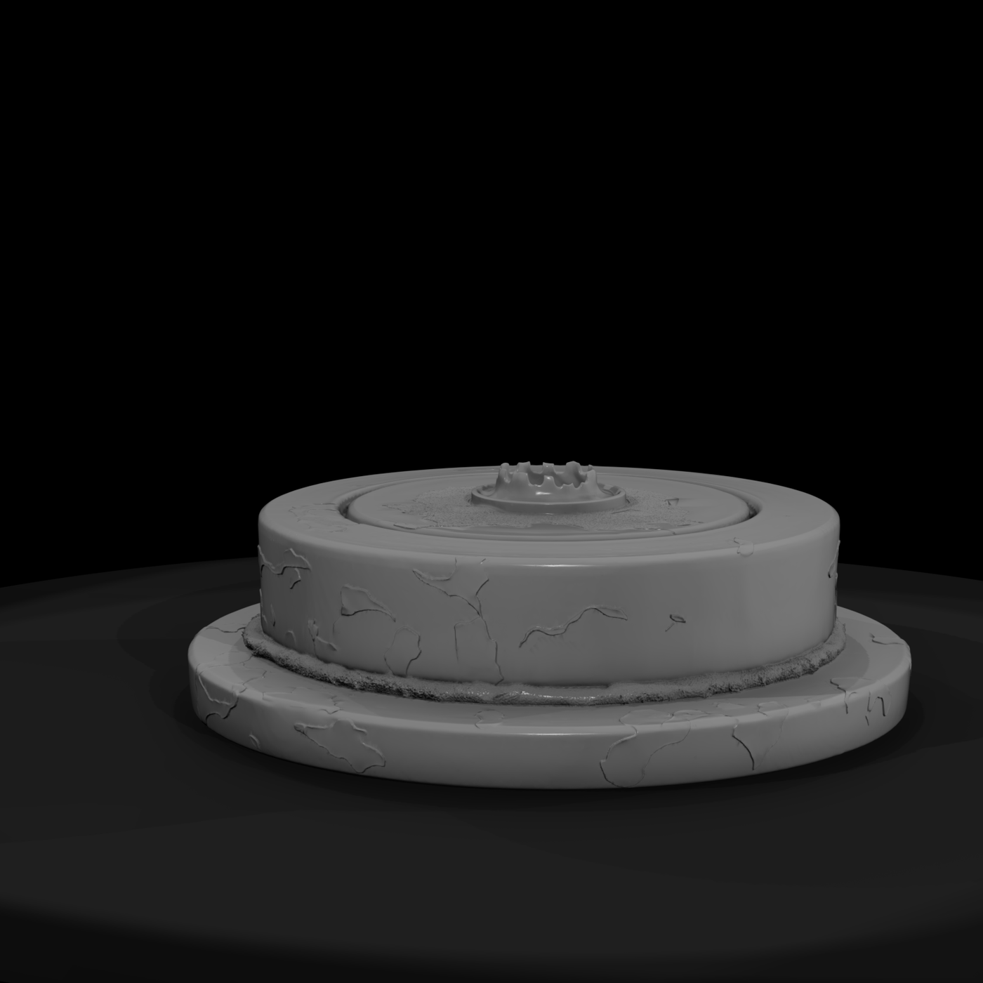 Weathered Round Stone Pedestal — Small Display Plinth