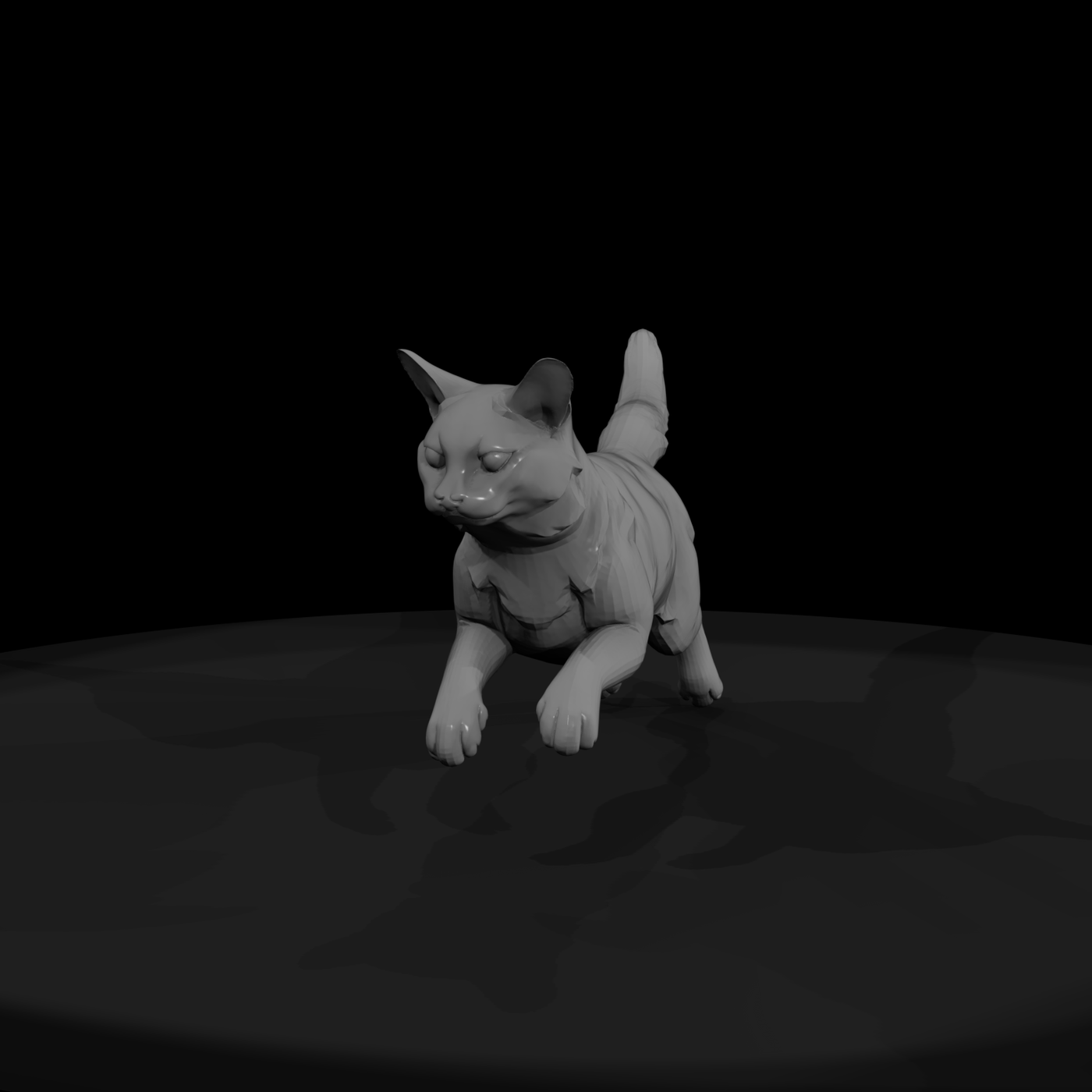 Low-Poly Running Domestic Cat