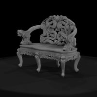 ornate-dragon-loveseat-miniature-rococo-bench-for-dioramas-722436 — thumbnail 3