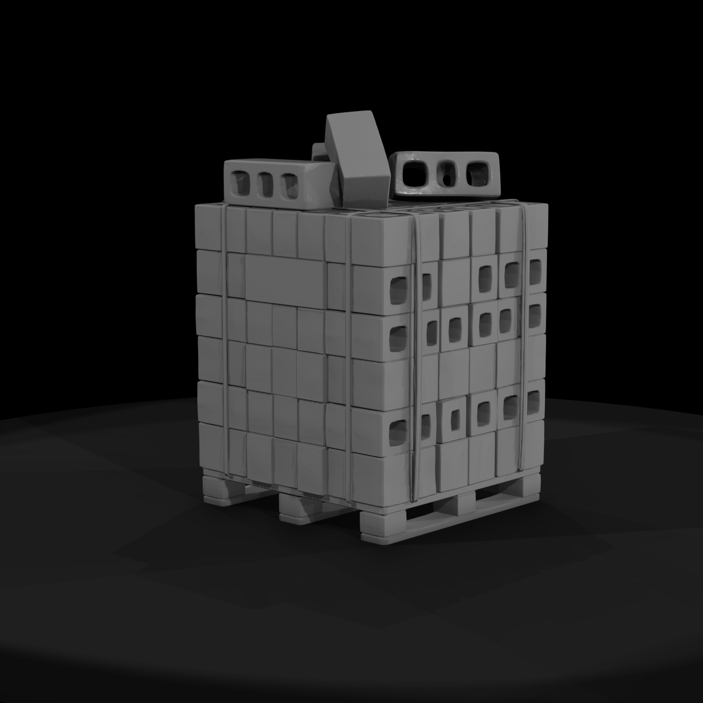 Pallet of cinder blocks