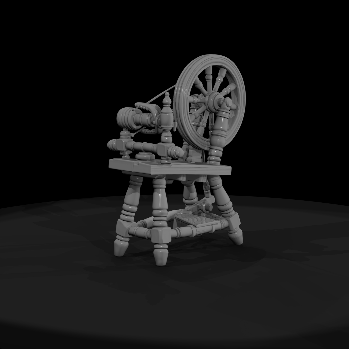 Antique Wooden Spinning Wheel