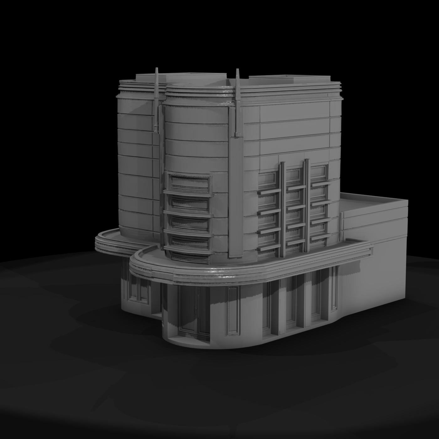 Streamline Moderne Art Deco Cinema — Corner Building