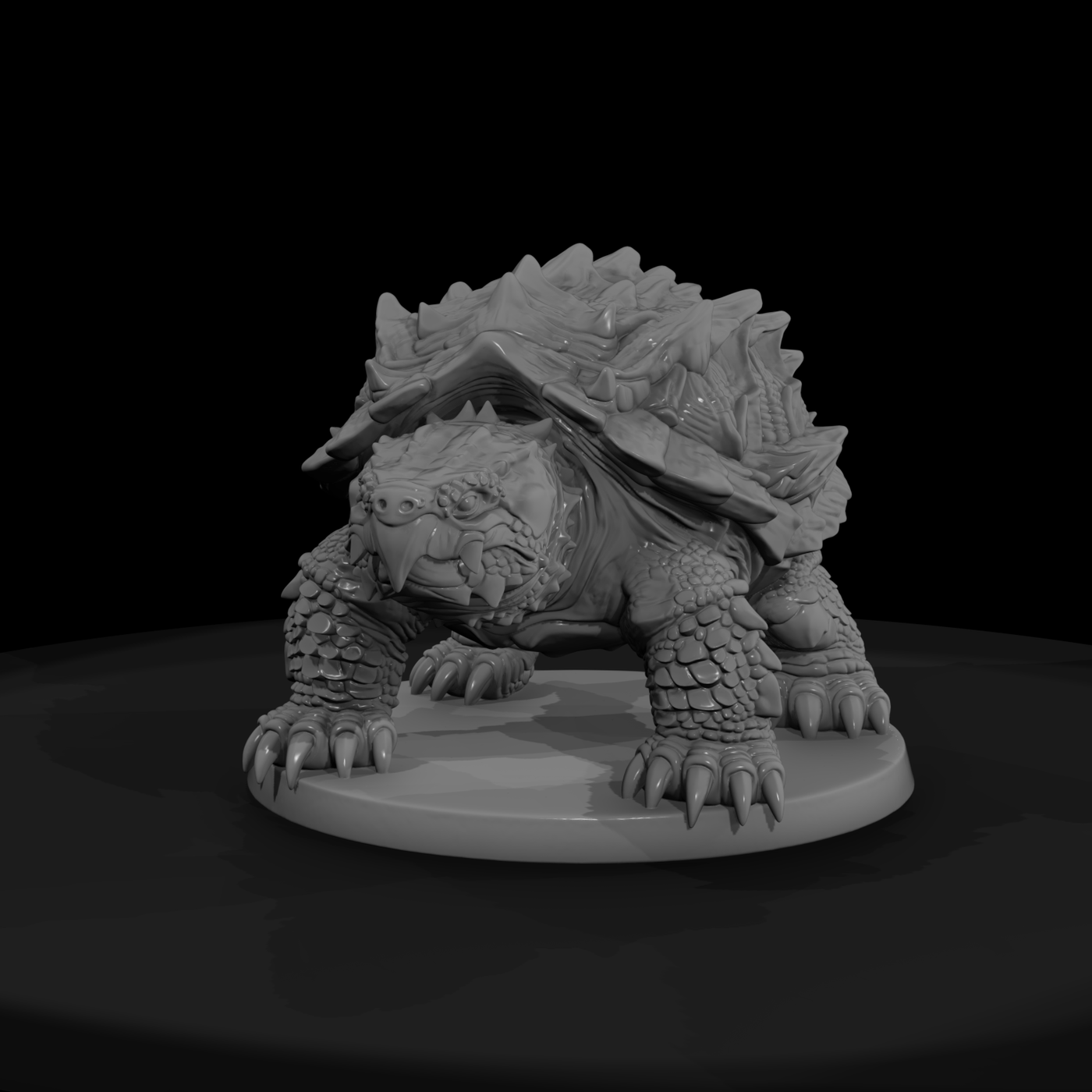 Stylized Fantasy Armored Snapping Turtle 3D Miniat