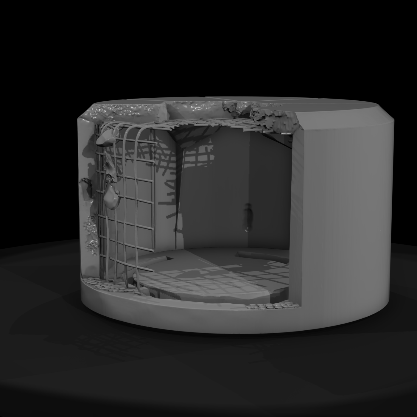 Damaged Concrete Manhole Cutaway