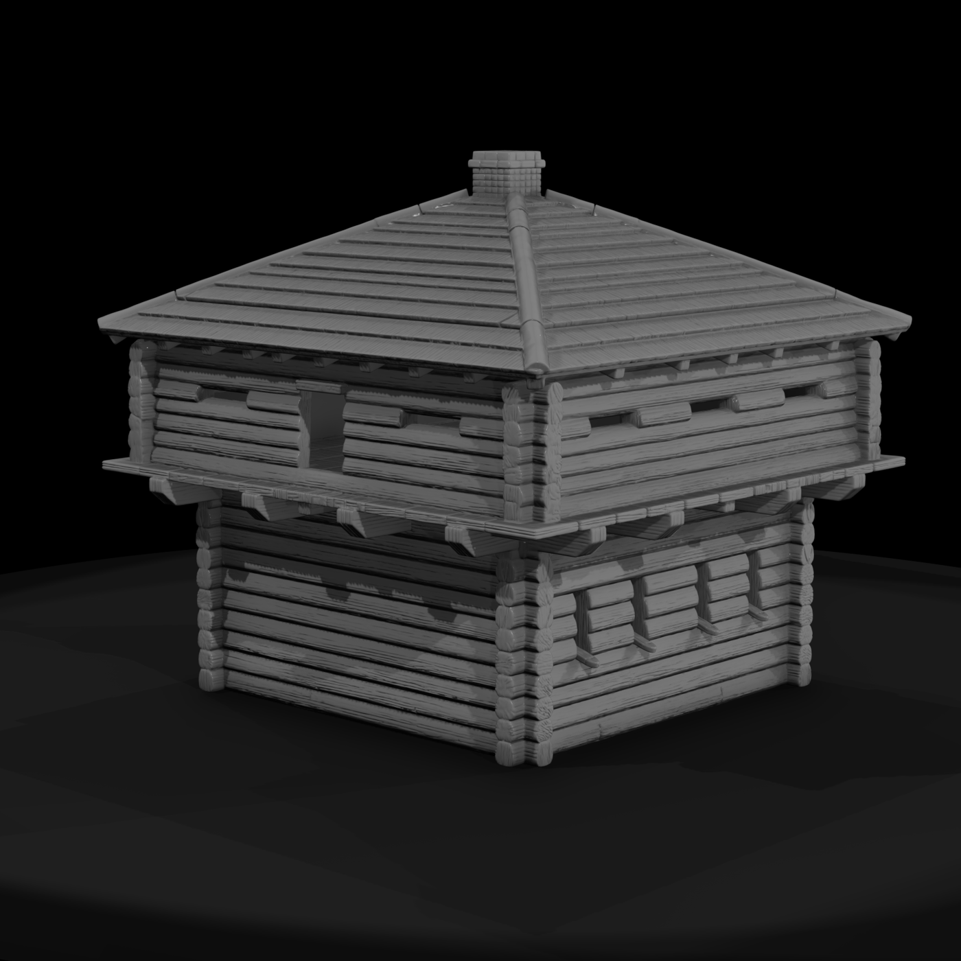 Mil 001 Civil War Log Blockhouse