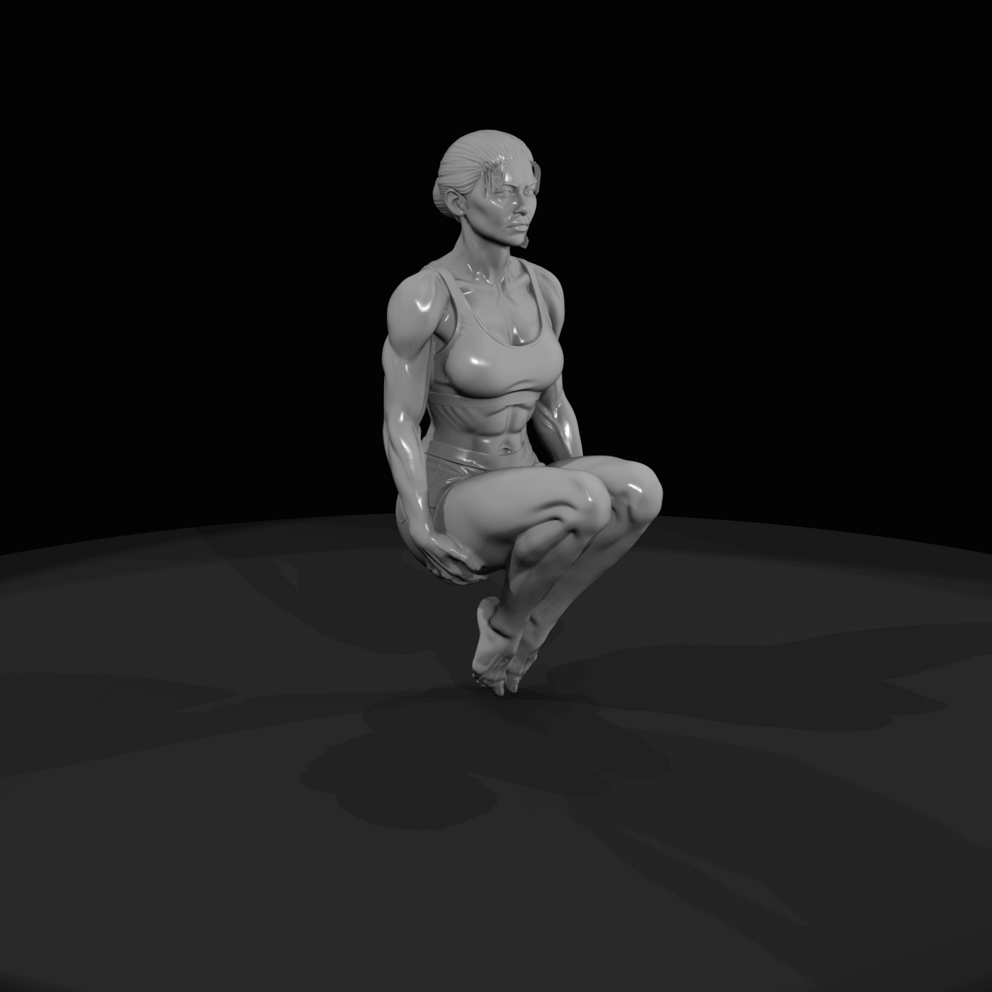 Athletic Woman in Fitness Pose