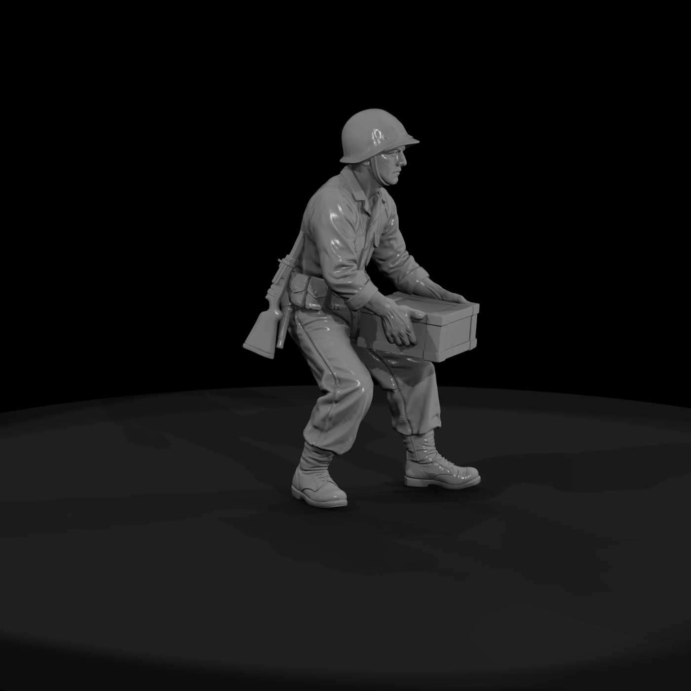 WWII Marine Rifleman with Ammo Crate