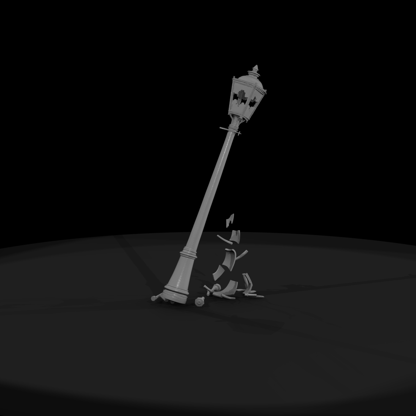 Victorian Broken Street Lamppost (Leaning)