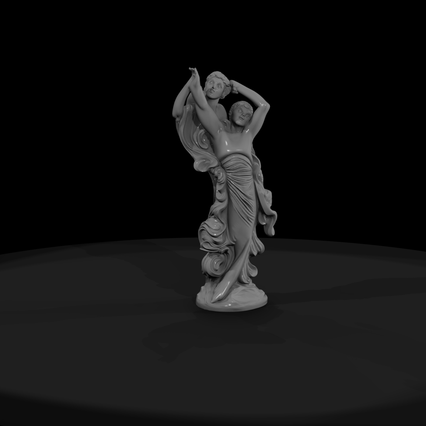 Neoclassical Dancing Couple Sculpture