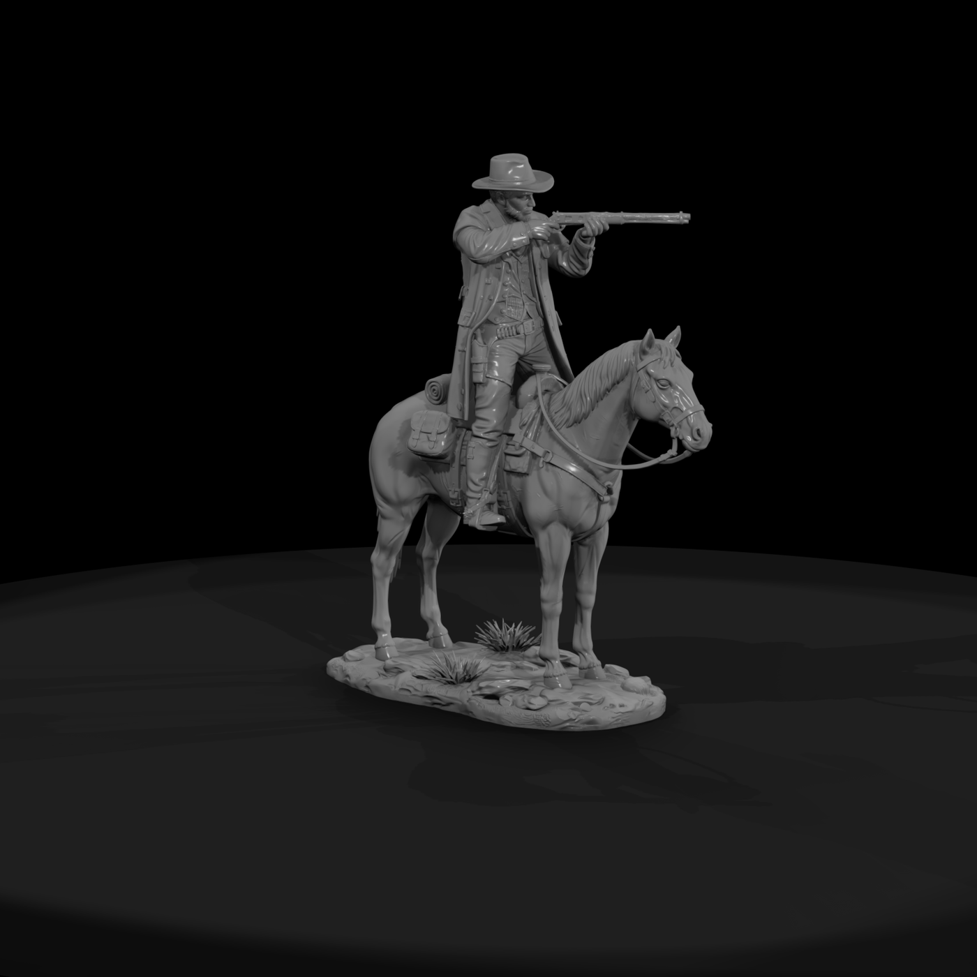 Old West Posse Rider on Horseback