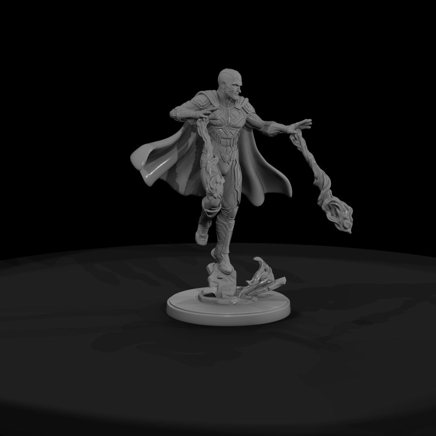 Energy Superhero in Flight Pose