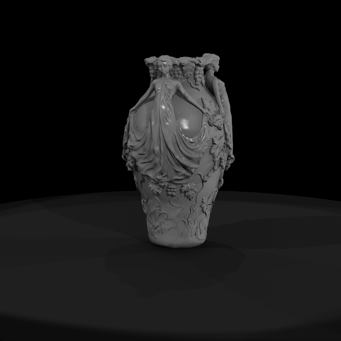 Art Nouveau Grapevine Maiden Vase