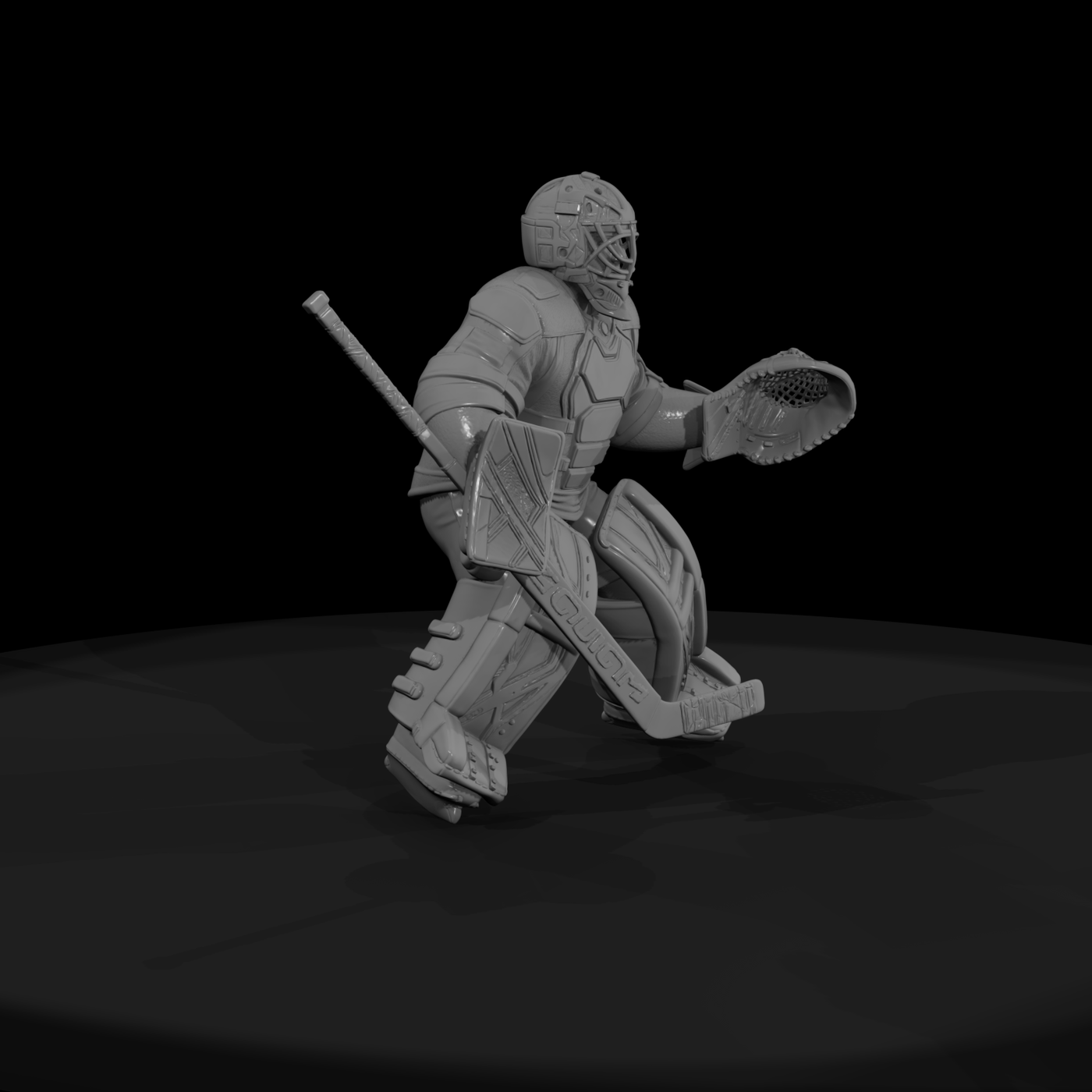 Ice Hockey Goalie in Full Pads
