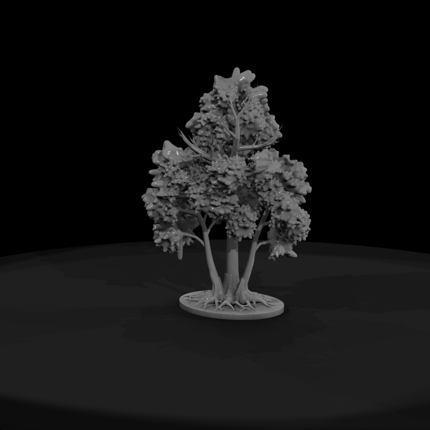 Stylized Broadleaf Tree on Round Base — Terrain