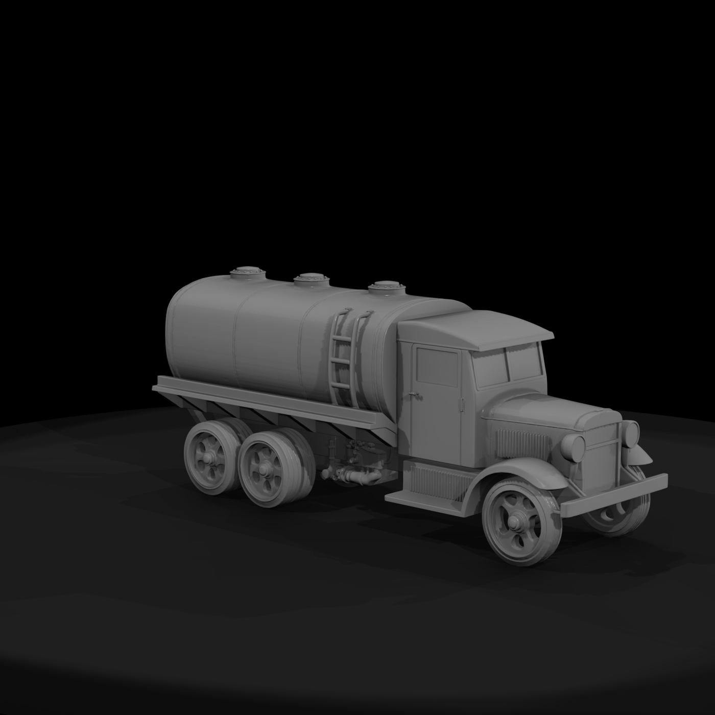 Low Poly Vintage Tanker Truck 3D Model Ndycpfwy