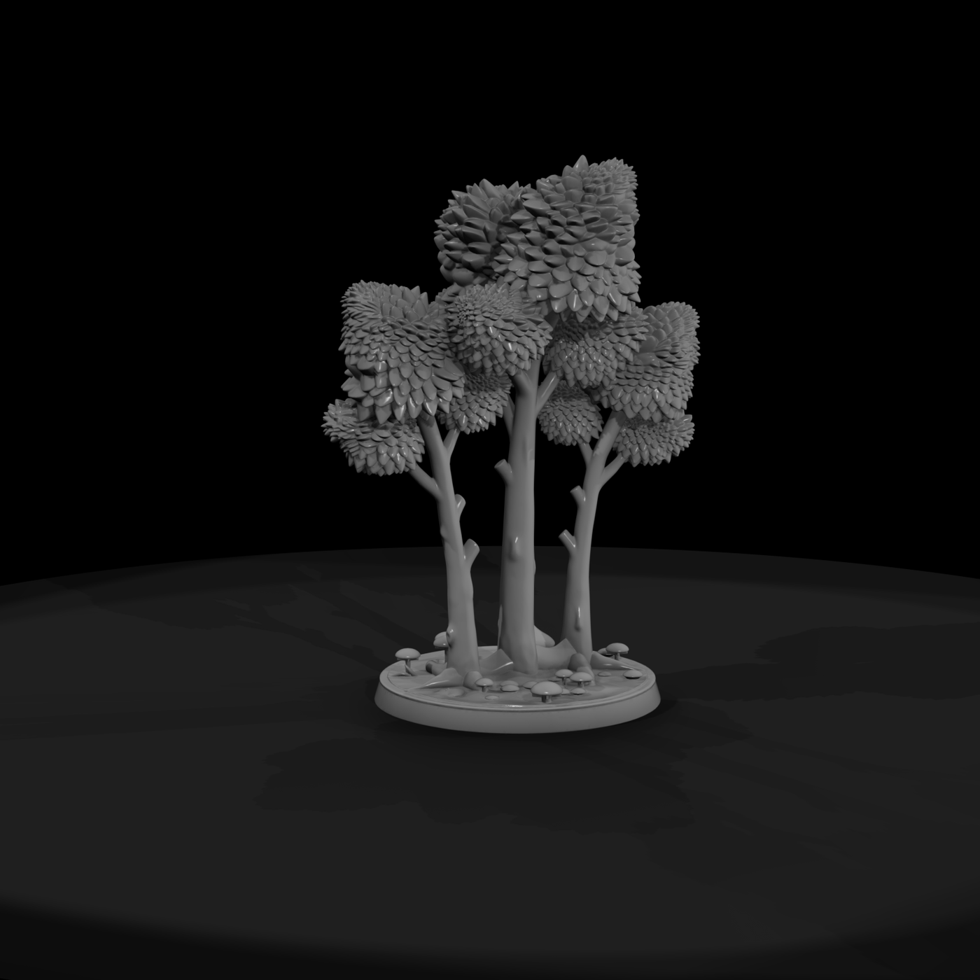 Stylized Tree Cluster on Round Base