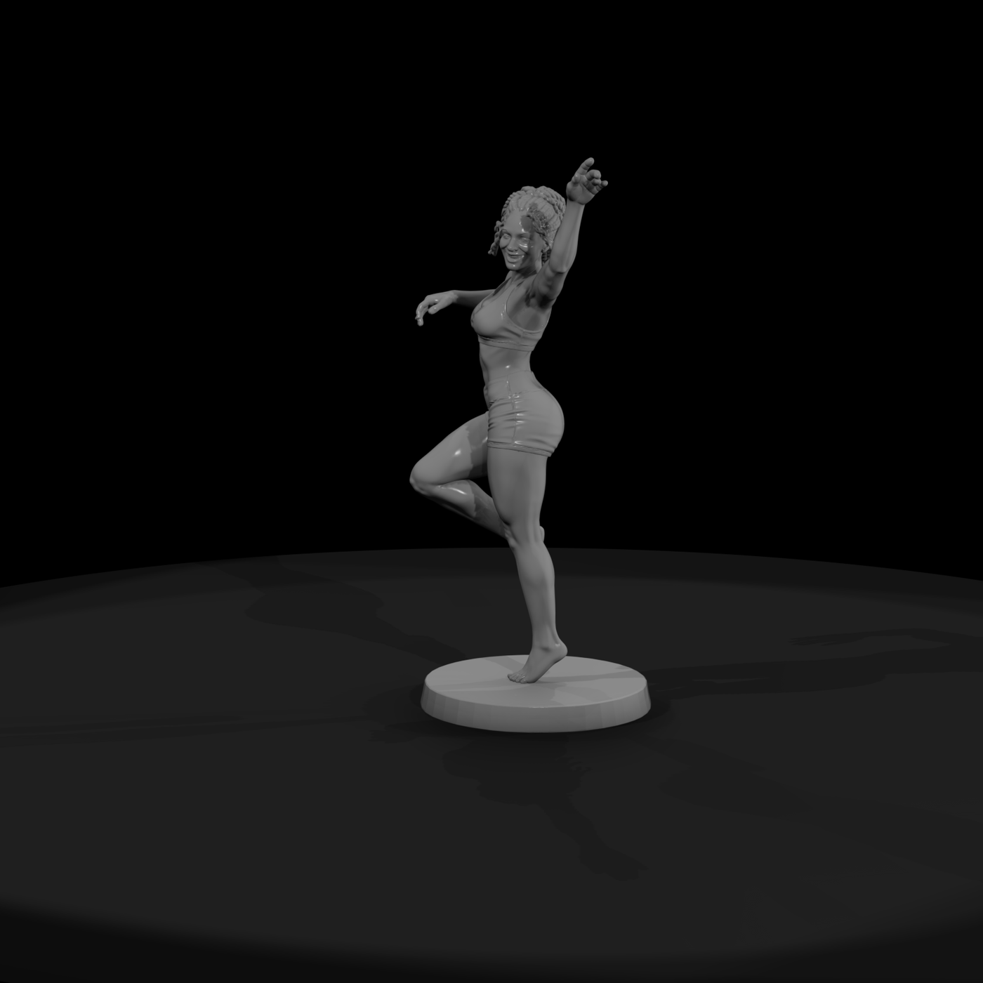 Samba Dancer in Mid-Step