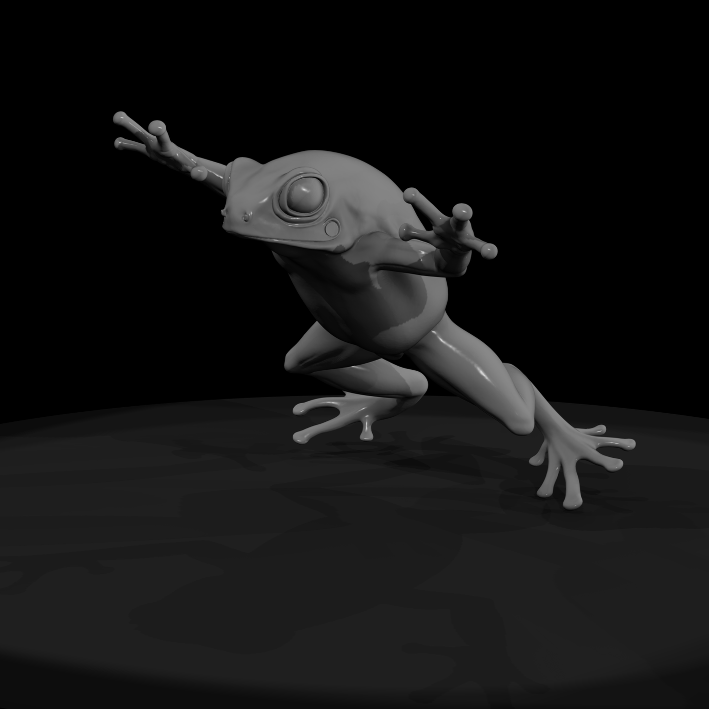 Stylized Frog Sculpture — Accent