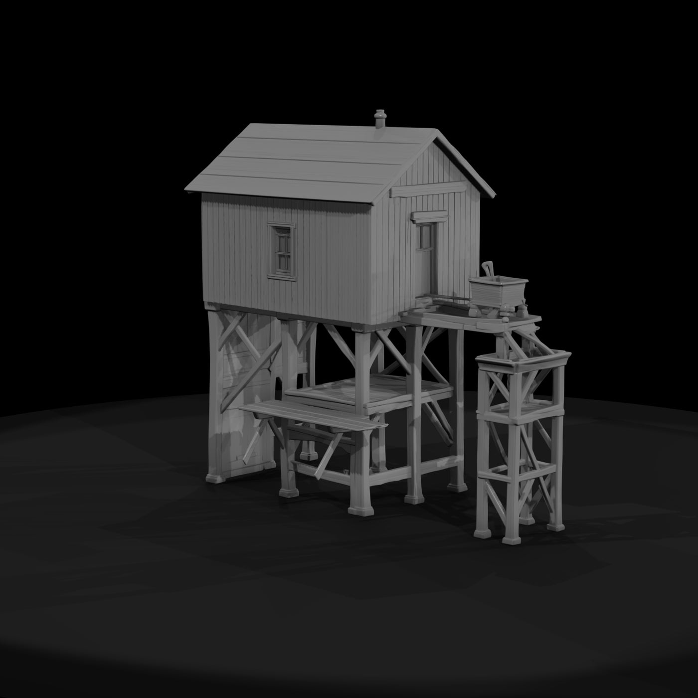 raised-wooden-building-on-timber-trestle-supports-42bcc6