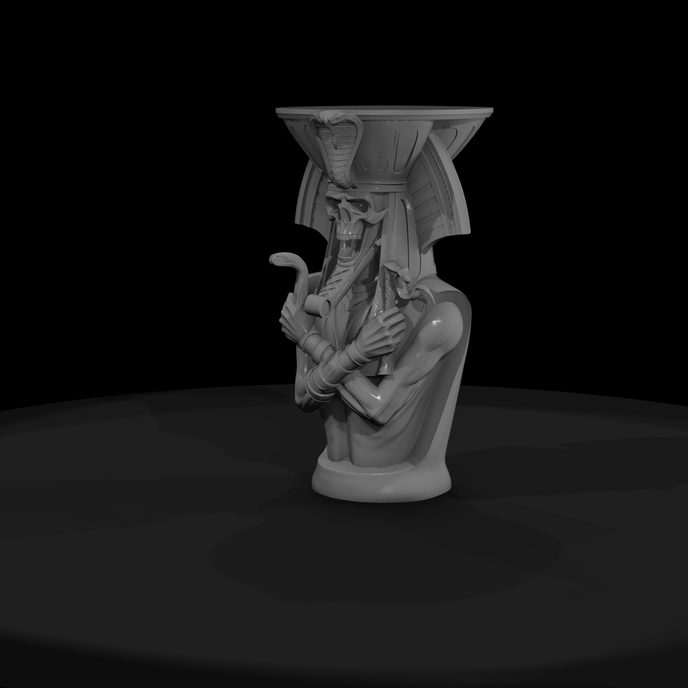 Undead Egyptian Pharaoh Bust Statue