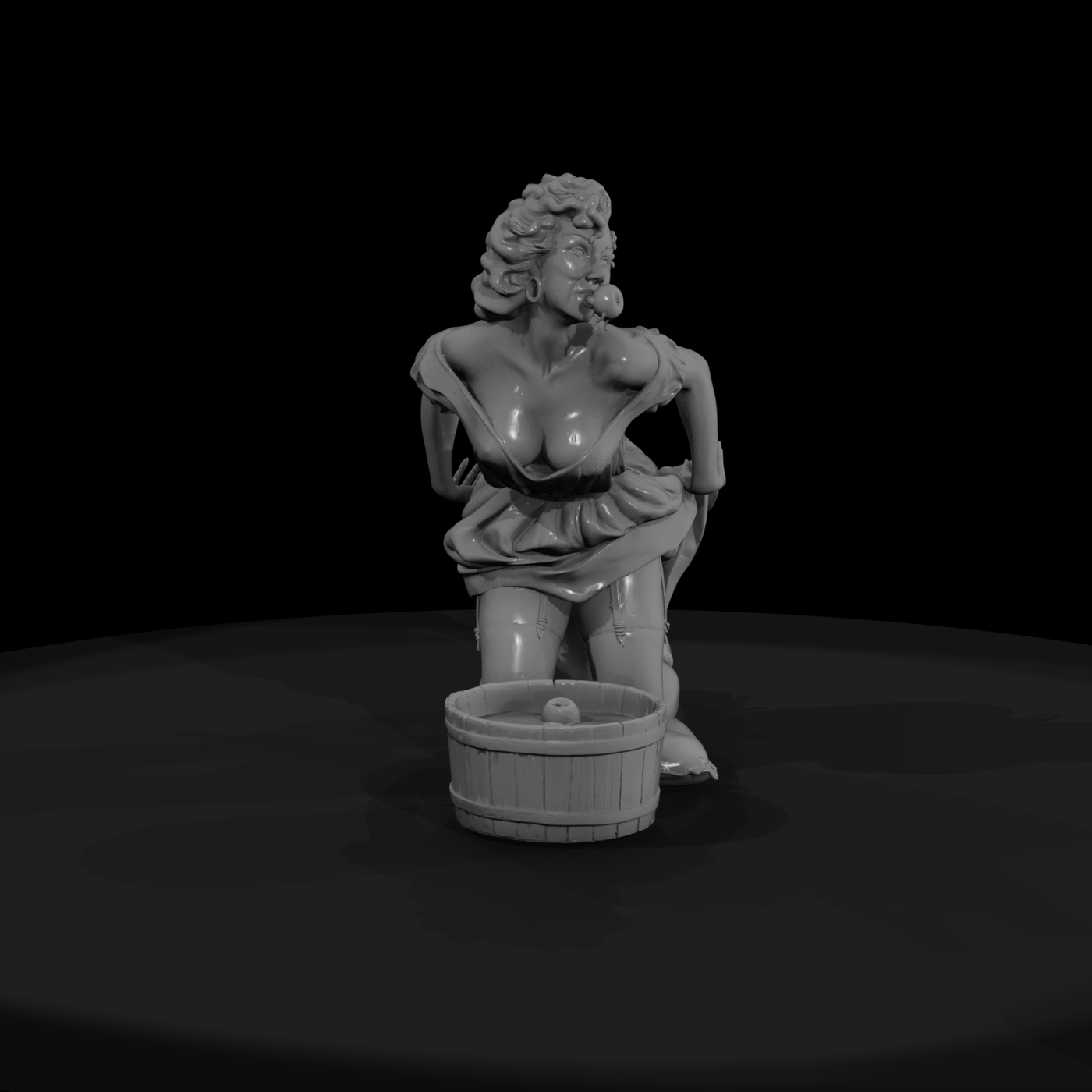 Bobbing-for-Apples Pin-Up