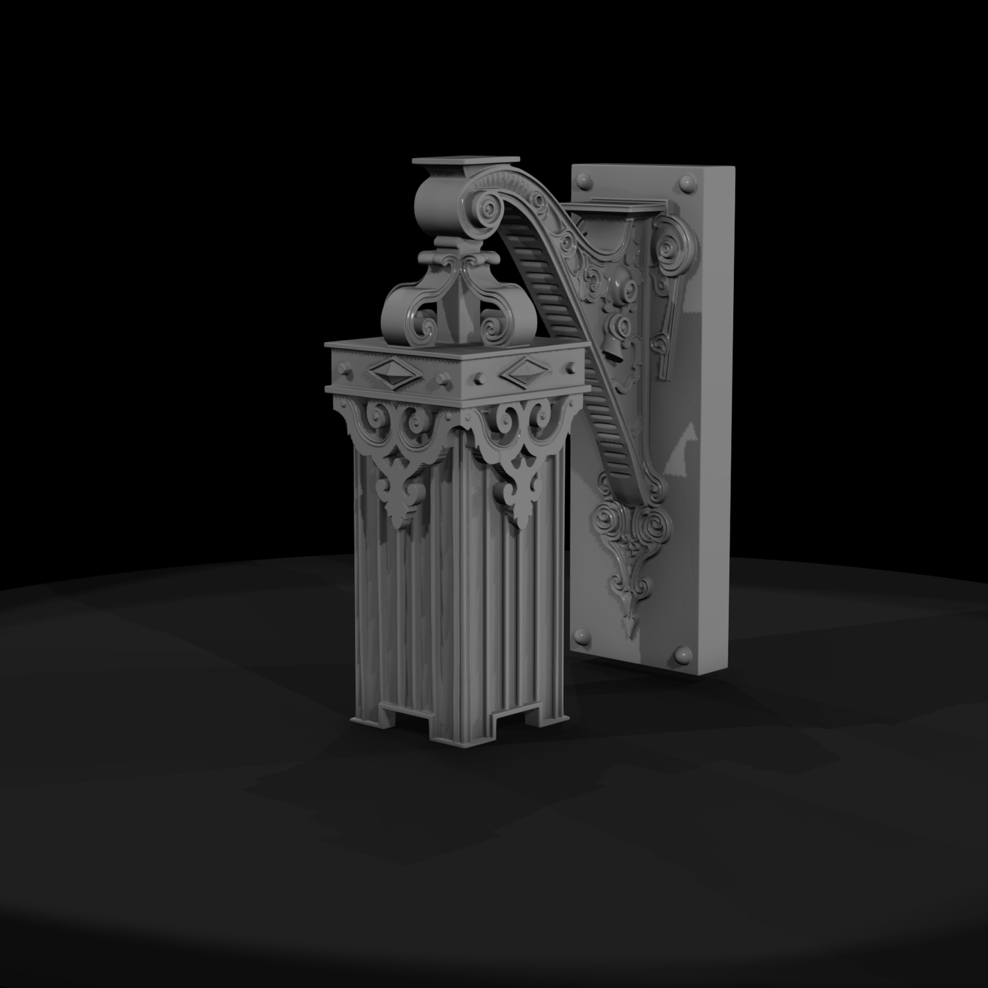 Ornate Victorian wall sconce bracket — corbel