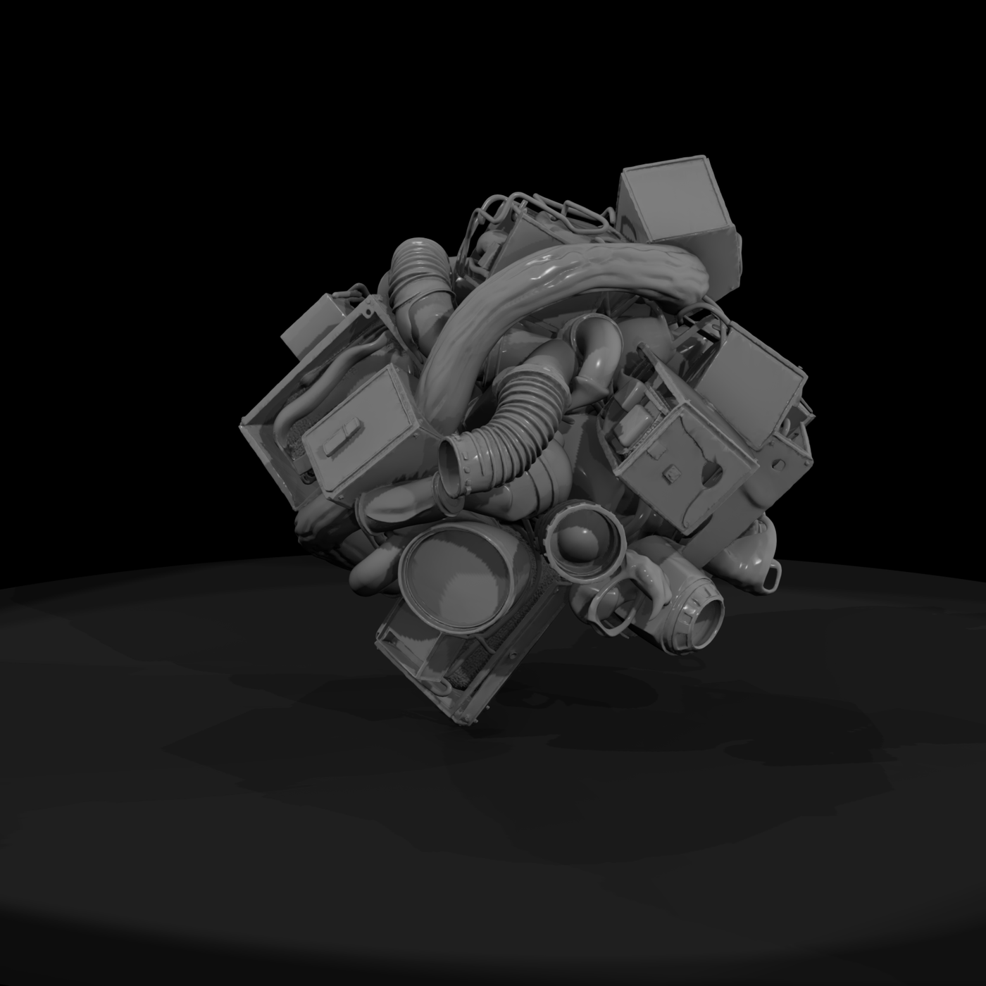 Stylized Industrial Scrap Pile