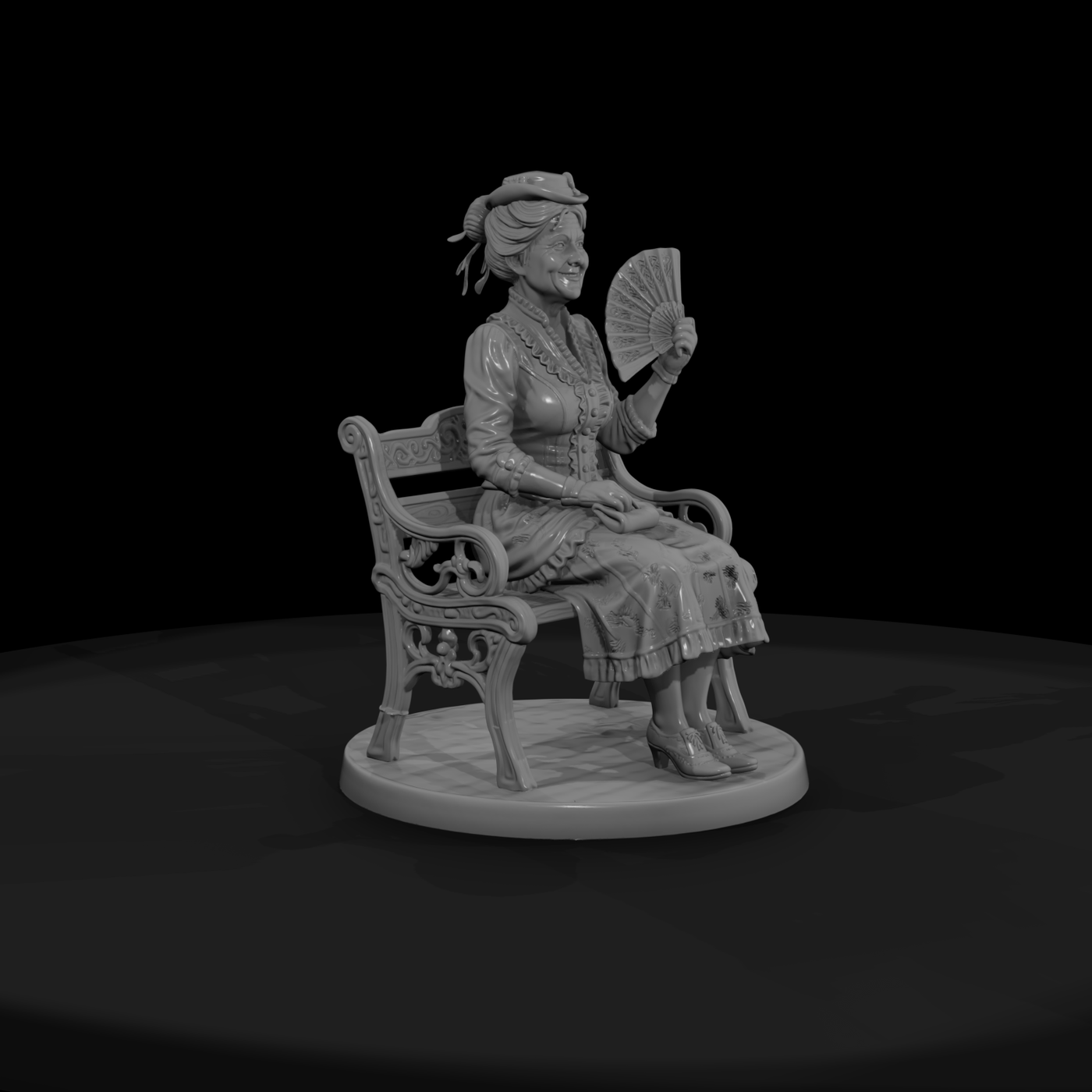 Cir 100 Customer Lady On A Bench