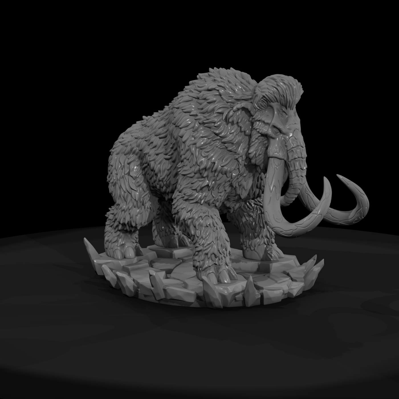 Woolly Mammoth on Icy Ground