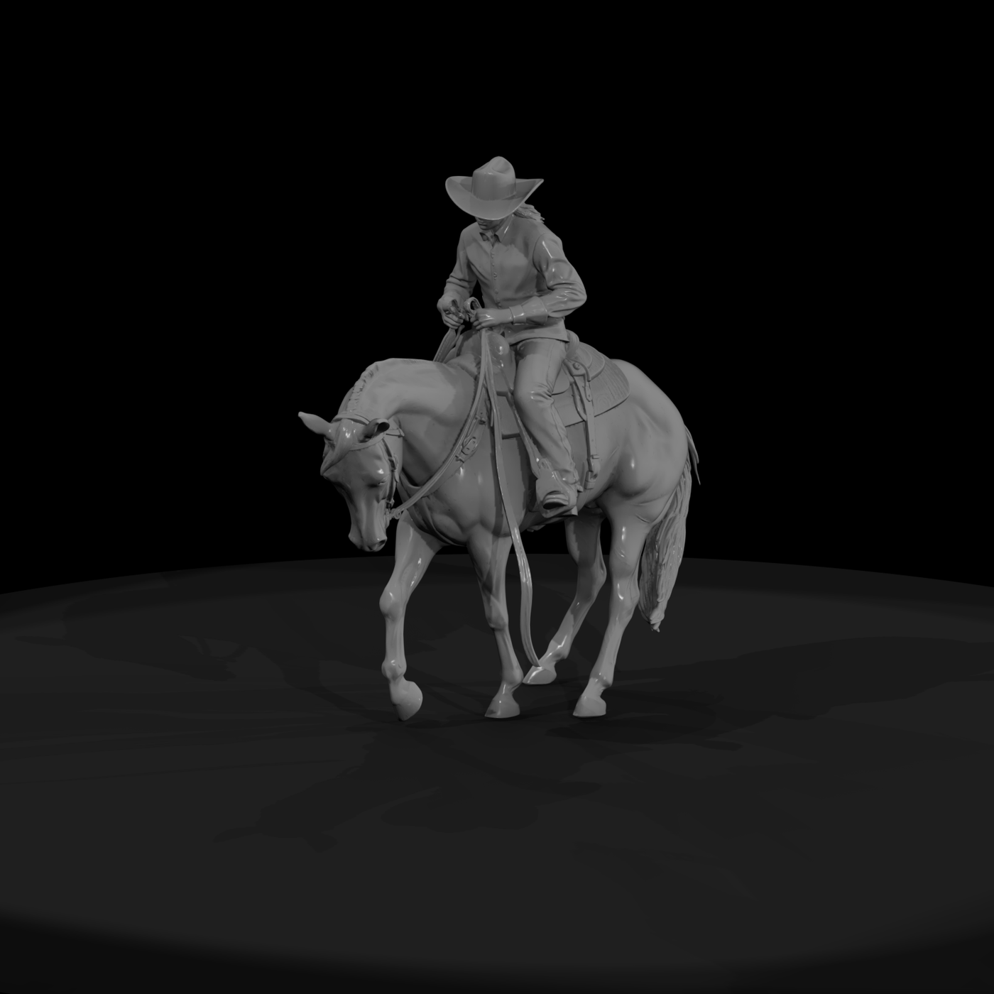 Cowboy on Horse — Mounted